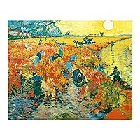Yimissrui Van Gogh Wall Art - Der Rote Weinberg Prints - Impressionism Landscape Artwork Picture on Canvas for Geat Gifts,Home Office Decor Unframed (20x25in/50x63cm)