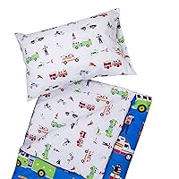 Wildkin Kids Microfiber Sleeping Bag for Boys and Girls, Includes Pillow Case and Stuff Sack, Perfect Size for Slumber Parties, Camping and Overnight Travel (Heroes) , Blue