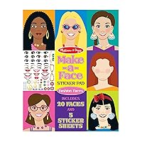 Melissa & Doug Make-a-Face Sticker Pad - Fashion Faces, 20 Faces, 5 Sticker Sheets - FSC Certified
