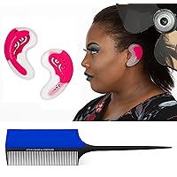 STYLE'nSHIELD Ear Covers for Hair Dryer Heat Shield and Style’nBLADE Professional Hair Styling Comb with Silicone Heat Shield/Bundle