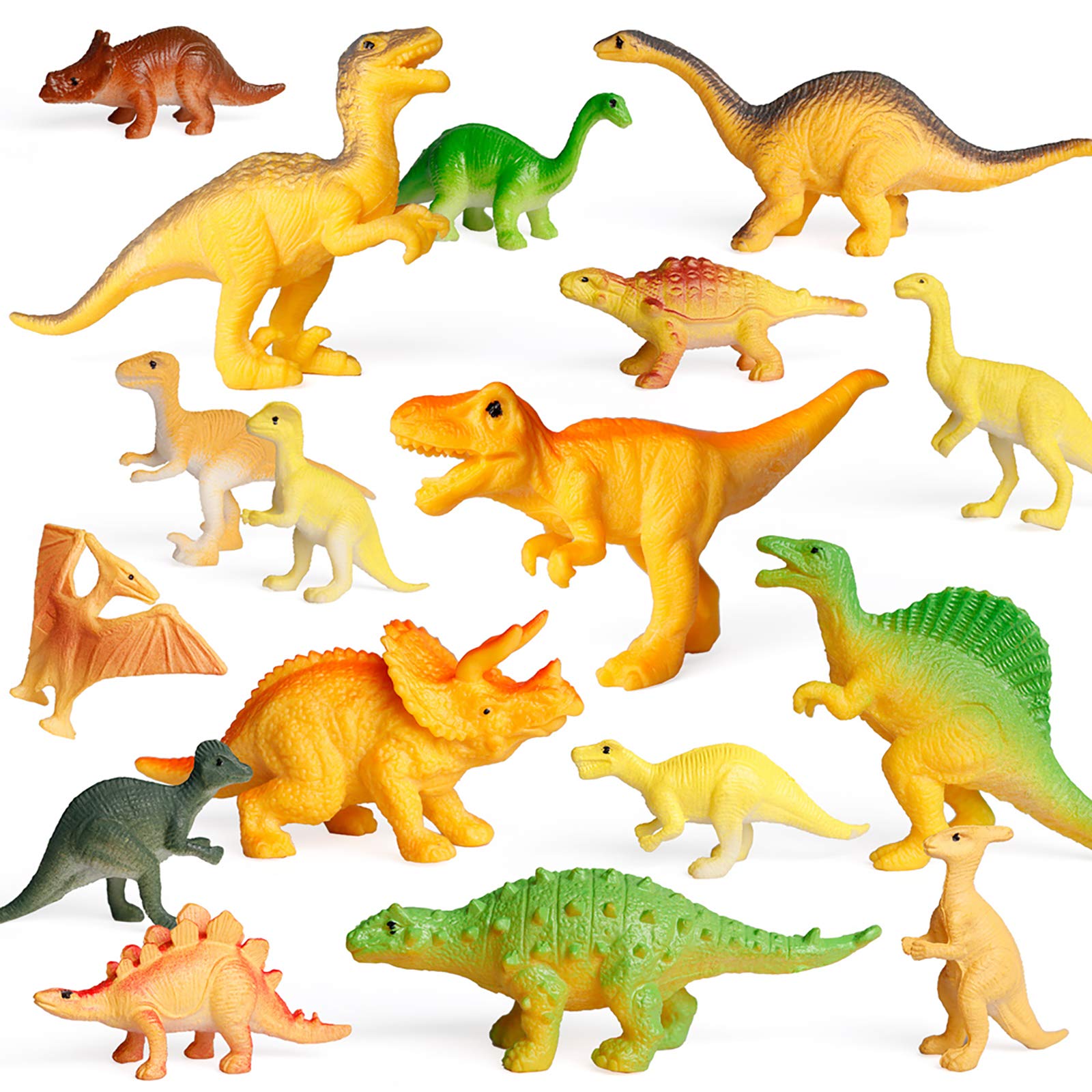 12Pcs Lifelike Mini Luminous Dinosaur Figure Model Toys Gift Durable for Kids 