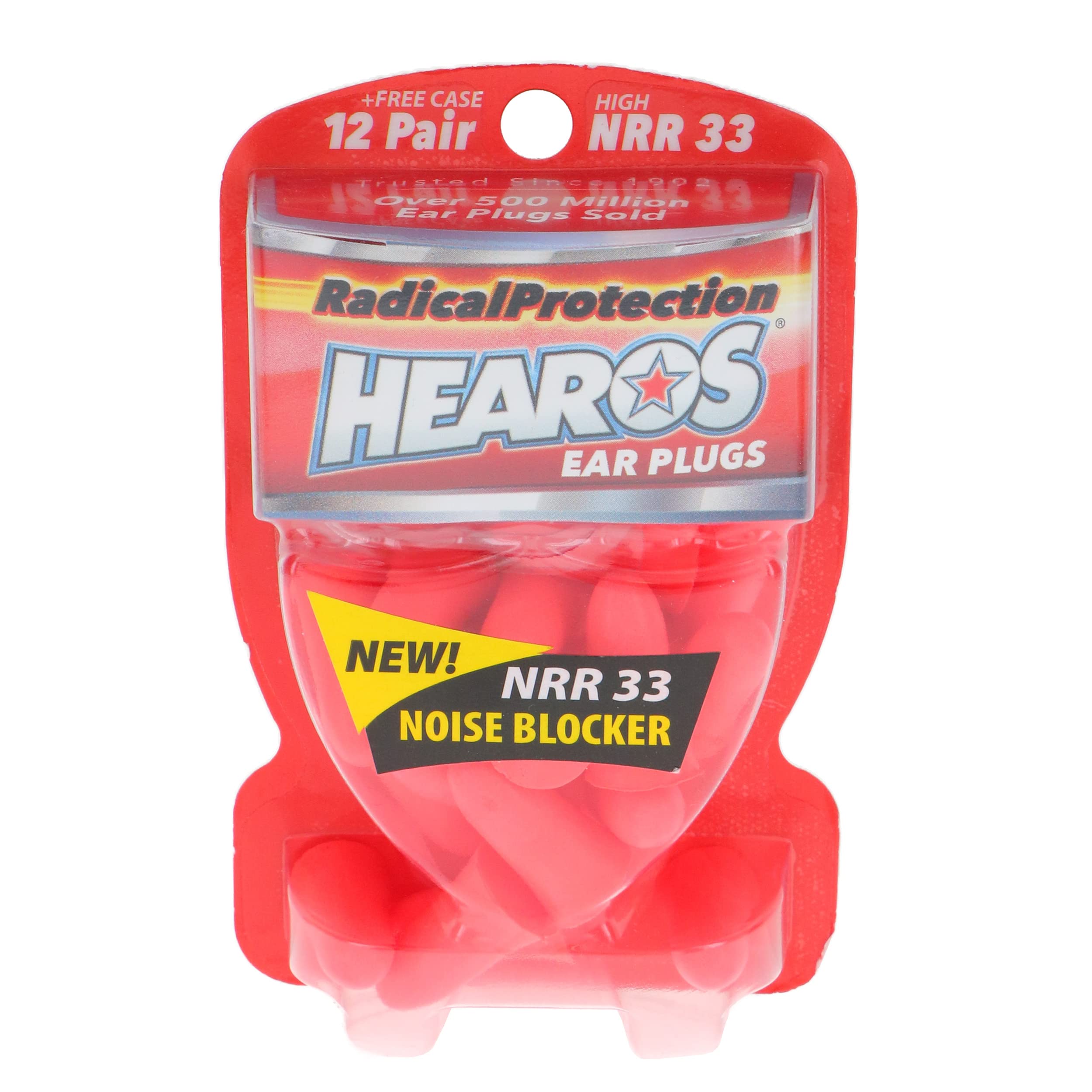 Hearos Radical Protection Foam Ear Plugs, Hearing Protection, NRR 33, 12 Pair, Orange (5801)