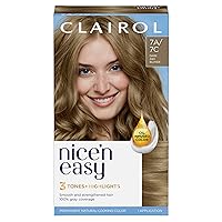 Clairol Nice'n Easy Permanent Hair Dye, 7C Dark Cool Blonde Hair Color, Pack of 1