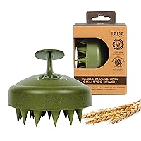 TADA Men Scalp Massager Scrubber for Men and Women Promote Hair Growth and Dandruff Treatment Scalp Sampoo Brush - Army Green
