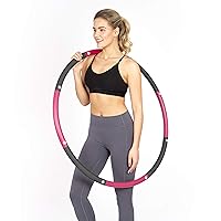 Exercise Fitness Hoop for Adults - Easy to Spin, Premium Quality and Soft Padding Weighted Hoop - Detachable Hoops for Home & Gym Workouts