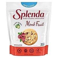 Splenda Monk Fruit Zero Calorie Plant Based Granulated Sweetener, 1 Pound Resealable Bag