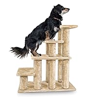 Steady Paws Multi-Step Pet Stairs for High Beds & Sofas - Cream, 4-Step