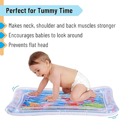 Mr. Pen- Inflatable Tummy Time Water Mat, Water Mat for Babies, Infant Water Mat, Baby Water Pad, Water Tummy Time Mat, Baby Water Mat Tummy Time, Baby Mat for Floor Tummy Time
