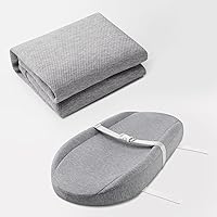 Blissful Diary Diaper Changing Pad Cover, Ultra Soft Breathable & Washable Baby Changing Table Pad Cover for Baby Girls and Boys - Gray