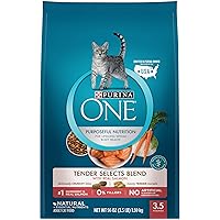 Natural Dry Cat Food, Tender Selects Blend With Real Salmon - 3.5 lb. Bag