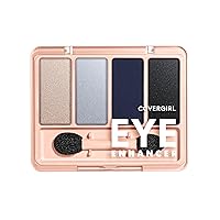 COVERGIRL Eye Enhancer, Night Sky, Eyeshadow Quad, Easy to Wear, Clean & Vegan, Talc-Free, Matte & Shimmer Finishes, Smudge-Proof, 0.19oz