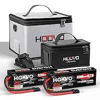 HOOVO 2S Lipo Battery 7.4V 70C 6200mAh Hard Case with Tracxas Plug Lipo Bag Fireproof Explosionproof Lipo Battery Safe Bag