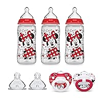 NUK Smooth Flow Anti Colic Disney Baby Bottle & Pacifier Newborn Gift Set, Minnie Mouse (Colors May Vary)