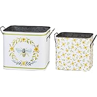 Primitives by Kathy 133250 Decorative Metal Bins, Set of 2, Bumble Bees