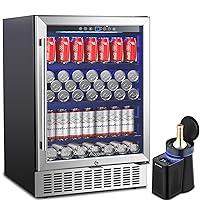 AAOBOSI 24 Inch Beverage Cooler, 164 Cans Beverage Refrigerator & Wine Chiller Electric