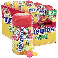 Mentos Sugar-Free Chewing Gum, Tropical, Red Fruit and Lime, Bulk, 50 Piece Bottle (Pack of 6)