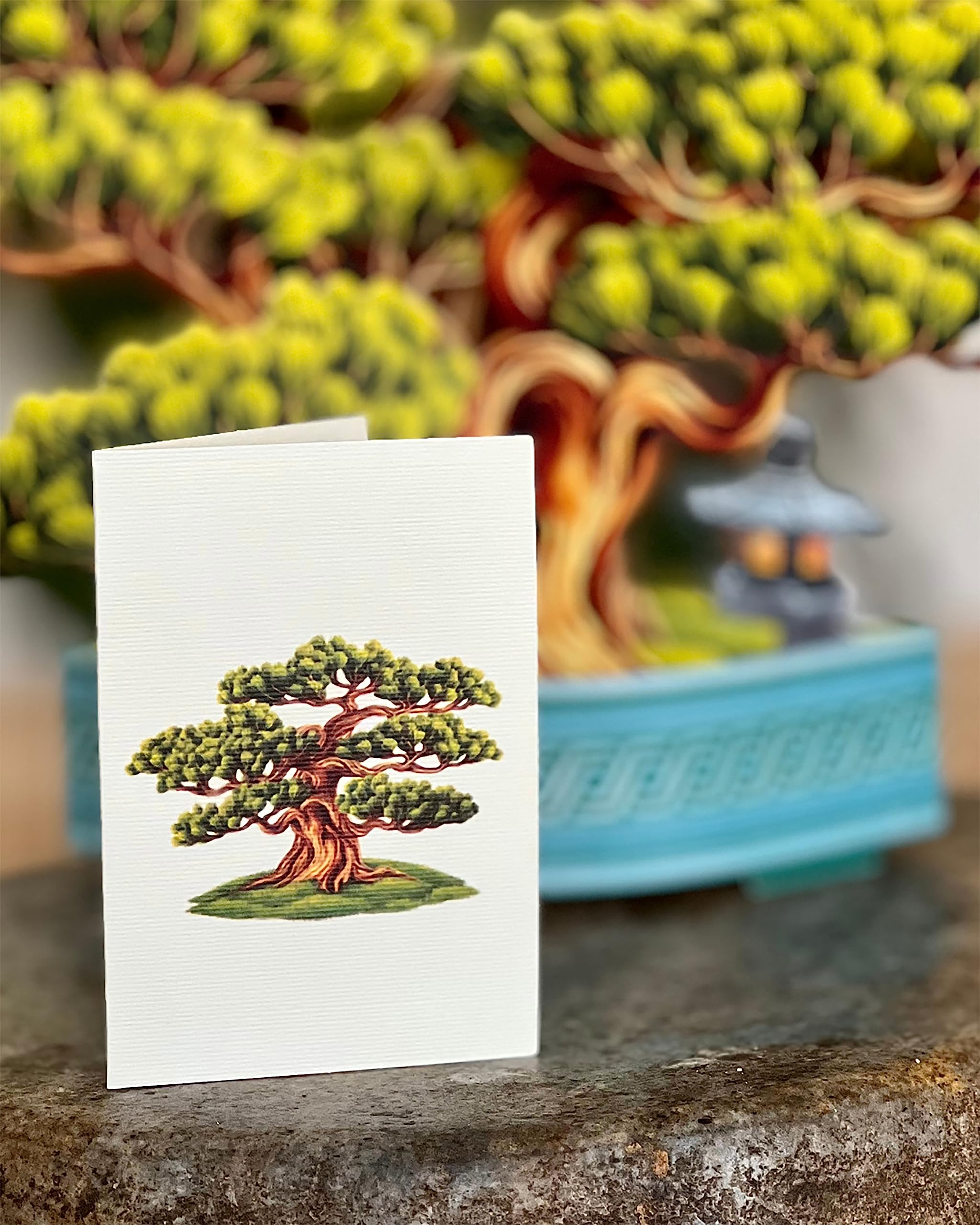 Freshcut Paper Pop Up Cards, Wisdom Bonsai, 12 inch Life Sized Forever Flower Bouquet 3D Popup Greeting Cards with Note Card and Envelope