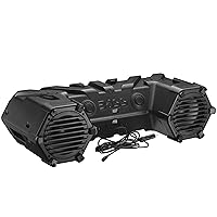 BOSS Audio Systems ATVB95LED UTV ATV Speakers - Weatherproof, ATV Soundbar, 8 Inch Speakers, 1.5 Inch Tweeters, Amplified, Wired Remote for Bluetooth Connectivity, LED Light Bar, Storage Compartment