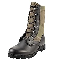 Belleville 8 Inch Canopy Jungle Boots for Men - Highly Breathable Leather & Nylon Upper, Double & Triple Stitched Seams, Medial Side Drainage Vents, and Classic Panama Outsole Tread