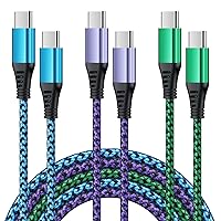 USB C to USB C Cable 3-Pack 6ft Type C Fast Charging Cable PD Cord Compatible iPhone 15/15 Pro Max/15 Plus,Samsung Galaxy A15/A14 5G/A13/A54/S23 Ultra/A23/S21 FE/Z Fold5/A03s/A53/S22,Pixel 8 Pro/7a/6a