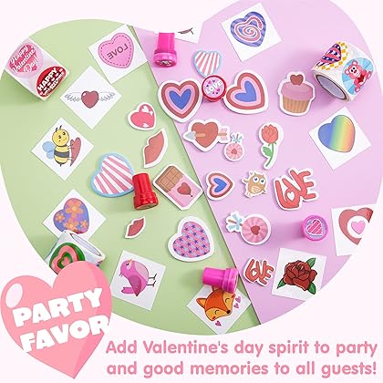 JOYIN 700+ Pcs Valentines Day Party Favor Supplies Craft Set, Foam Stickers for Kid, Tattoos, Stampers & Stickers for Decorations, Photo Props, School Classroom Holiday Exchange Game Prizes, Art Craft