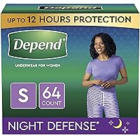 Depend Night Defense Adult Incontinence Underwear for Women, Disposable, Overnight, Small, Blush, 64 Count (4 Packs of 16) (Packaging May Vary)
