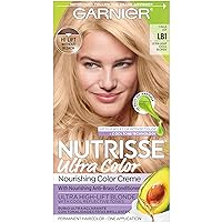Garnier Hair Color Nutrisse Ultra Color Nourishing Creme, LB1 Ultra Light Cool Blonde (Calla Lily) Permanent Hair Dye, 1 Count (Packaging May Vary)