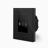 Point Smart WiFi Touch Dimmer Light Switch On/Off 1-Way in Glass Frame in Black 1-Way Smart Home Glass Touch Wall Switch for Alexa Google Home IFTT Tuya App Controlled Luxus-Time