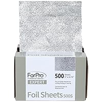 ForPro Professional Collection Expert Embossed Foil Sheets 500S, Aluminum Foil, Pop-Up Foil Dispenser, Hair Foils for Color Application and Highlighting Services, Food Safe, 5