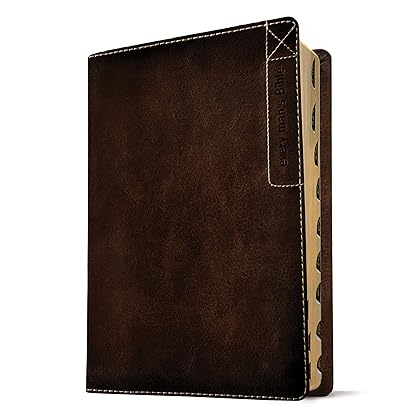 Every Man’s Bible NLT, Large Print, Deluxe Explorer Edition (LeatherLike, Rustic Brown, Indexed)