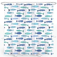 Colorful Fish Shower Curtain, Bathroom Shower Curtain, Polyester Waterproof Shower Curtain Sets with 12 Hooks, 72x72 Inches(01)