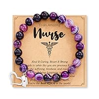 Nurse Gifts for Women, Natural Stone Nurse Bracelet, Nursing Student GIft, Nurse Practitioner Graduation Gifts for Her