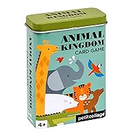 Petit Collage Kids Card Game, Animal Kingdom – Fun Card Game for Families, Ideal for 2-4 Players, Ages 4+ – Travel Game for Kids with Sturdy Storage Tin