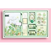 Ancient Style Handbook Set Girls Handbook Cute Notebook Set Handbook Secret Forest【147 Pieces】