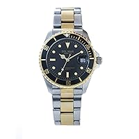 Del Mar Two-Tone Men's Black Diver's Watch