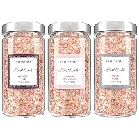 OLIVIA CARE 3 Pack Bath Salt Combo by Apricot Fig, French Rose & Jasmine Gardenia - Relieves & Relax Muscles. Exfoliate, Rejuvenate & Soothes Natural