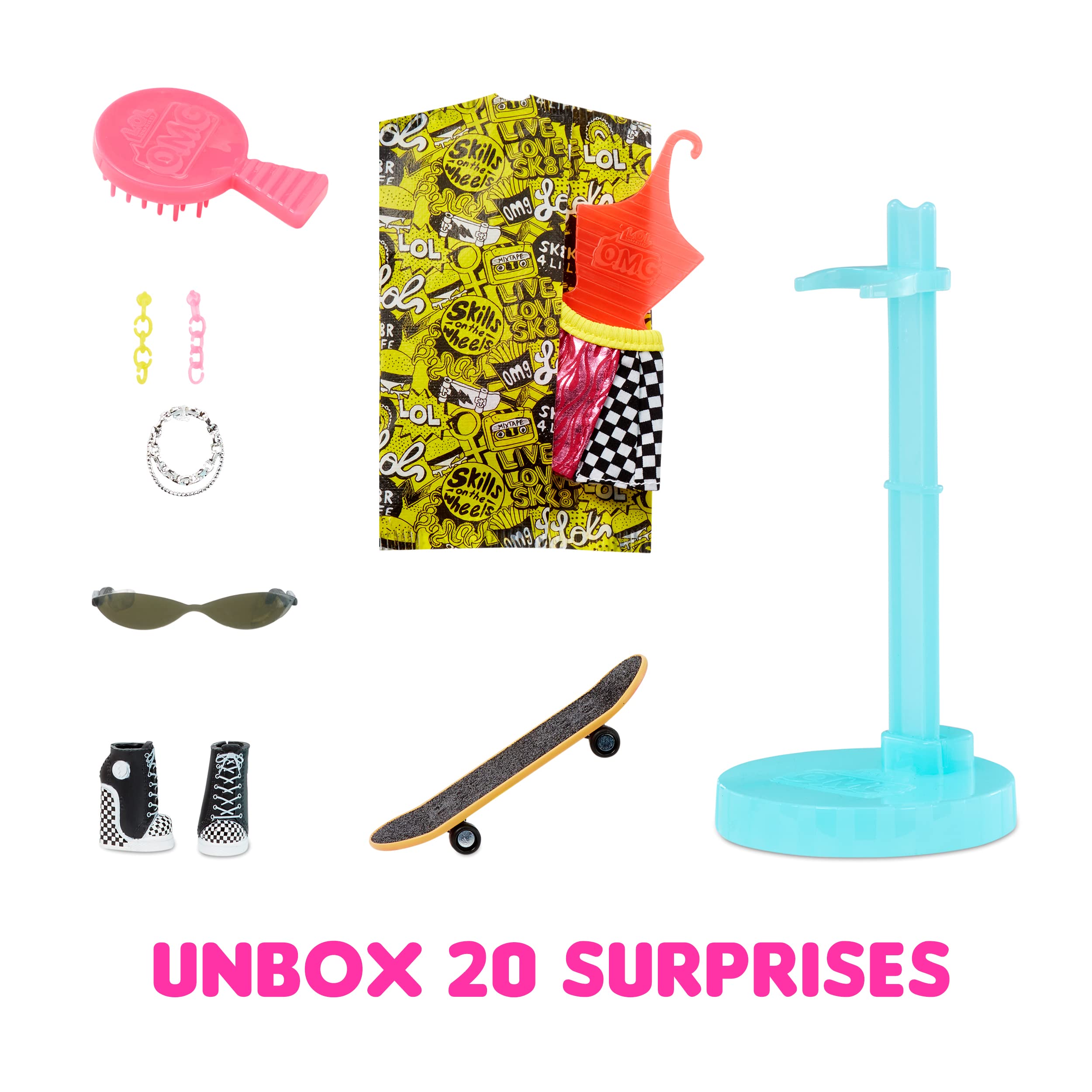 L.O.L. Surprise! LOL Surprise OMG Skatepark Q.T. Fashion Doll with 20 Surprises – Great Gift for Kids Ages 4+