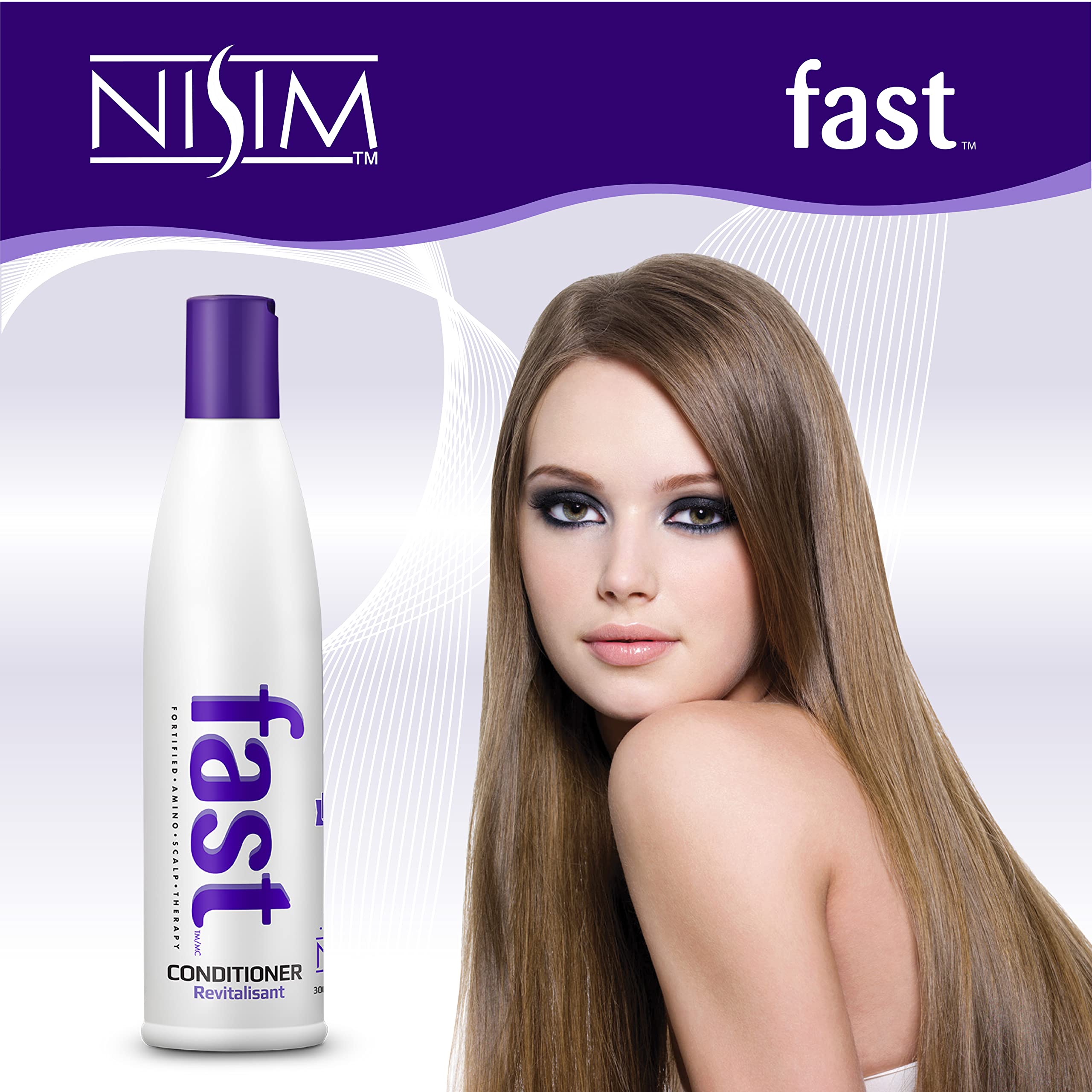 Nisim F.A.S.T Fortified Amino Scalp Therapy Conditioner for Hair Growth - Supports Faster & Longer Hair with Essential Nutrients, Amino Acids & Proteins - Sulfate-free, Paraben-free, 10 fl oz.