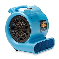 Max Storm 1/2 HP Durable Lightweight Air Mover Carpet Dryer Blower Floor Fan for Pro Janitorial Cleaner, Blue, 1 Pack