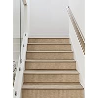 Rattan Weave Look Peel and Stick Stair Riser Strips (6 Pack - 48