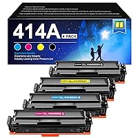 (with CHIP 414A Toner Cartridge 4 Pack 414X Replacement for HP 414A 414X Compatible with HP Color Laserj Pro MFP M479fdw MFP M479fdn, Color Laserj Enterprise MFP M454dw M454dn M480f| W2020A