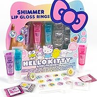 Horizon Group USA Sanrio Hello Kitty and Friends Shimmer Lip Gloss Making Kit, Makes 5 Hello Kitty Glitter Lip Gloss Rings, DIY Hello Kitty Lip Gloss Kit, Great Birthday Gift for Ages 6+