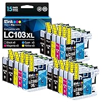 LC103 LC103XL Compatible Ink Cartridge Replacement for Brother LC103 XL LC103XL LC101 LC103CL Ink Cartridges Compatible with MFC-J870DW MFC-J475DW MFC-J6920DW MFC-J470DW (15 Pack)