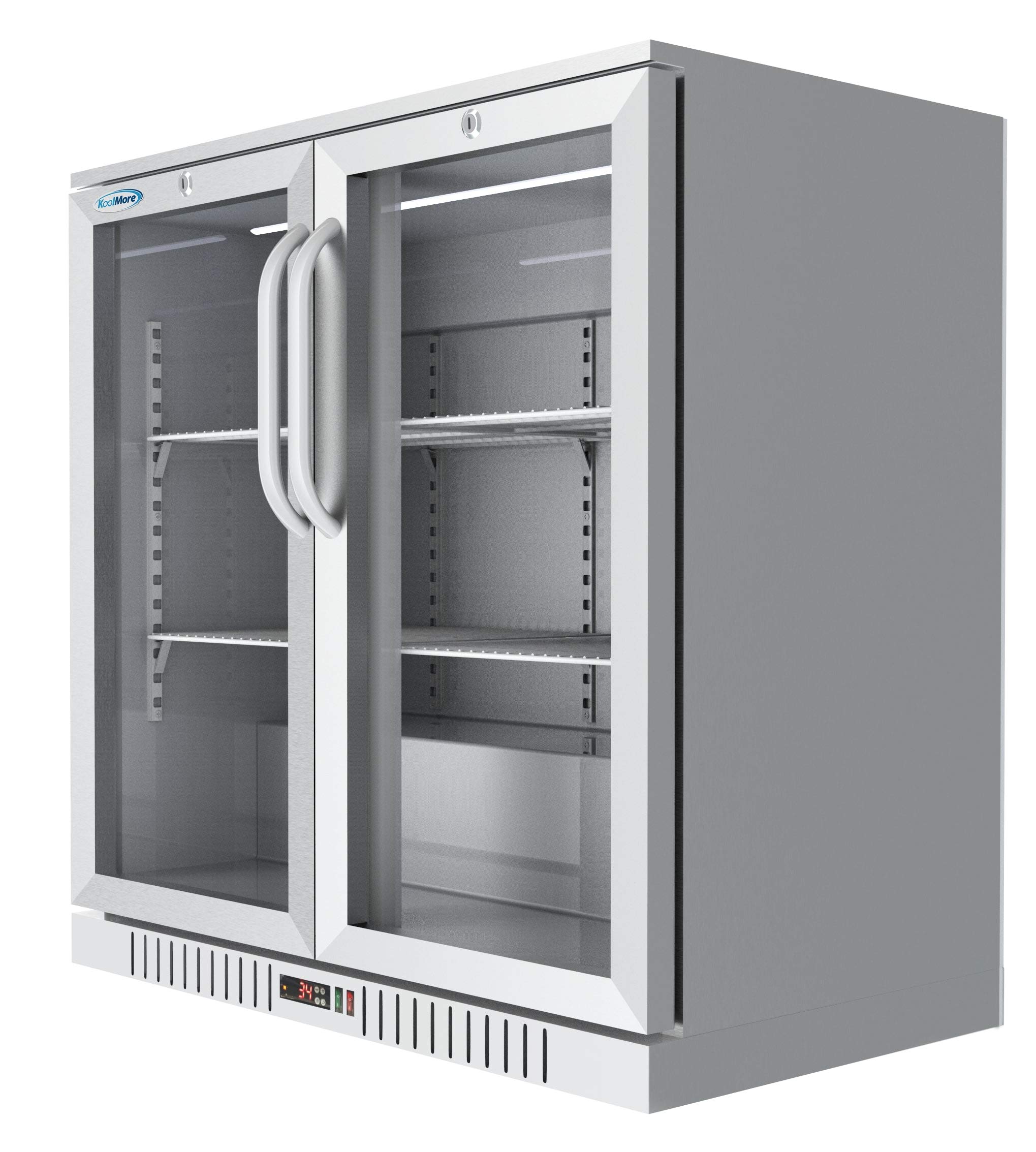 KoolMore BC-2DSW-SS Refrigerator, Double Door, Stainless Steel, 7.4cubic_feet