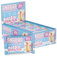 Anabar Protein Bar, Bussin' Birthday Cake Protein-Packed Candy Bar, Amazing Tasting Protein Bar, No Sugar Alcohols, Real Food, Amazingly Delicious, 20 Grams of Protein (12 Bars, Bussin' Birthday Cake)