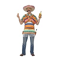 Smiffy's Men's Tequila Shooter Guy Costume with Poncho Bandoliers Belt