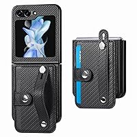 Cellphone Flip Case Compatible with Samsung Galaxy Z Flip 5 Wallet Case,Slim Case Galaxy Z Flip 5 2023 Case for Women Men Premium PU Leather Shell Durable Protective Case w Card Slot Protective Case (