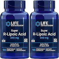 Life Extension Super R-Lipoic Acid 240 mg, 60 Vegetarian Capsules (Pack of 2)