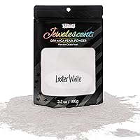 U.S. Art Supply Jewelescent Luster White Mica Pearl Powder Pigment, 3.5 oz (100g) Sealed Pouch - Cosmetic Grade, Metallic Color Dye - Paint, Epoxy, Resin, Soap, Slime Making, Makeup, Art