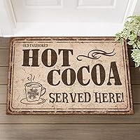 Coir Doormat with Heavy Duty Old Fashioned Hot Cocoa Served Here Indoor Mat 16x24in Winter Party Christmas Natural Coconut Brown Mat Perfect for Indoor and Outdoor Use